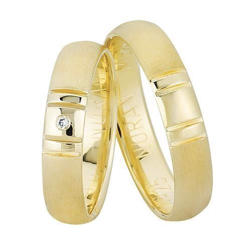 Unikke Nuran vielsesringe i 8 eller 14 karat guld med 0,01 ct diamant